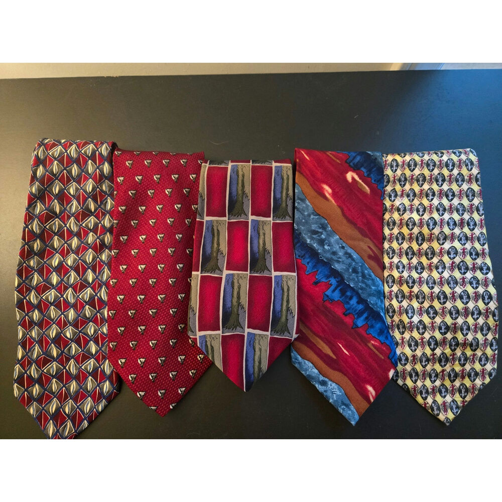J Garcia tie lot multicolor silk tie lot 5 ties.